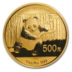 Золотая монета Китая 500 юаней "Панда" 2014 год 1oz 1 унция