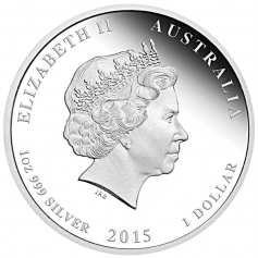Серебряная монета "Год Козы 2015 год (Серия Лунар)", 1 доллар, 2015 год
