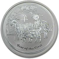 Серебряная монета "Год Козы" 2015 год (Серия Лунар)", 50 центов, 2015 год